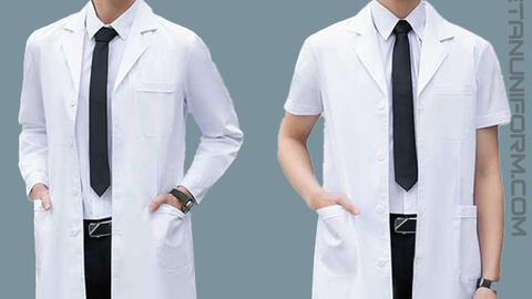 Áo Choàng Phòng Lab Dài Gối Màu Trắng Ngắn Tay ACTPVA24