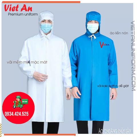 Áo Choàng Thực Phẩm Đủ Màu Dài Tay ACTPVA16